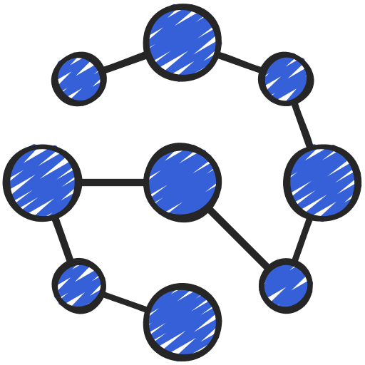 Decentralization business and finance structure ui icon