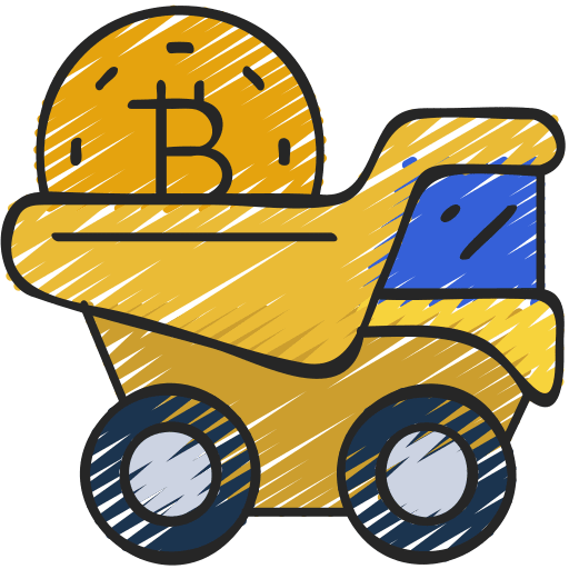 Mining industry business and finance bitcoin construction icon