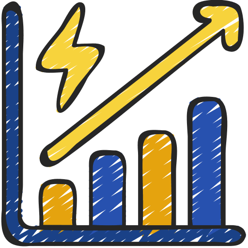 Usage electronics graph measuring icon