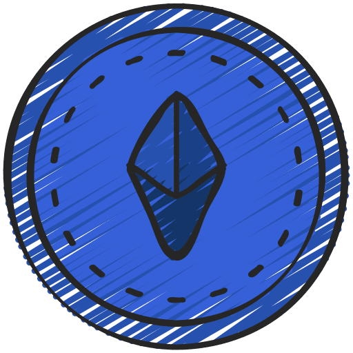 Ethereum coin business and finance digital currency icon