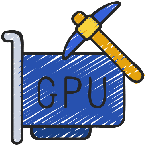 Gpu mining cryptocurrency pickaxe finance icon