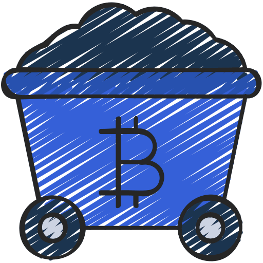 Mining cart mine bitcoin mining cart icon
