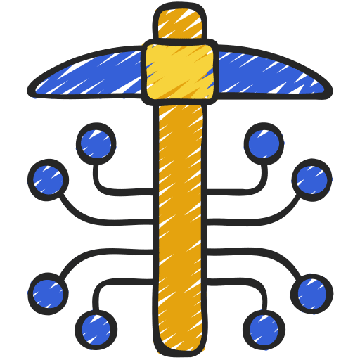 Mining mining cryptocurrency blockchain icon