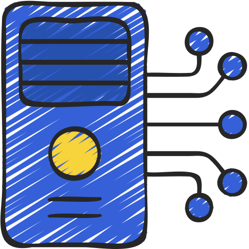 Pc tower hardware electronics technology icon