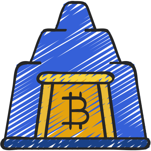 Bitcoin mine digging pick mine icon