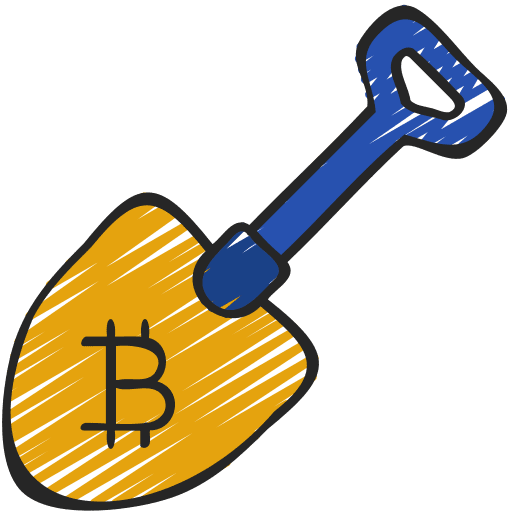 Bitcoin mining business and finance currency coin icon