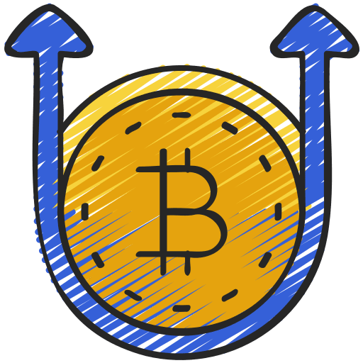 Bitcoin up bitcoin up cloud computing business icon