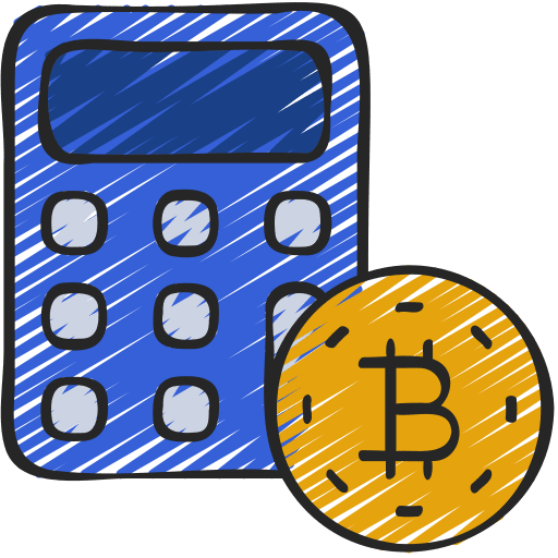 Calculator business and finance cryptocurrency bitcoin icon