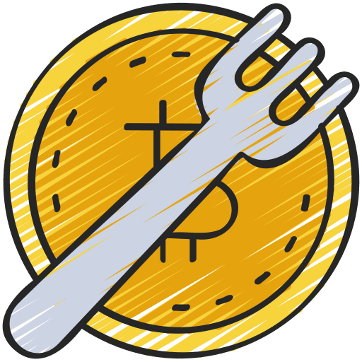 Fork hard crypto bitcoin icon