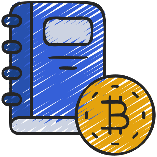 Ledger business and finance bitcoin cryptocurrency icon
