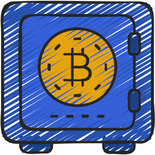 Safe box security cryptocurrency bitcoin encryption icon