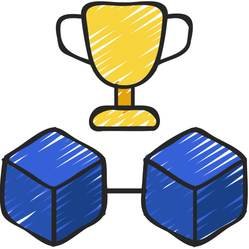 Trophy reward cryptocurrency blockchain icon