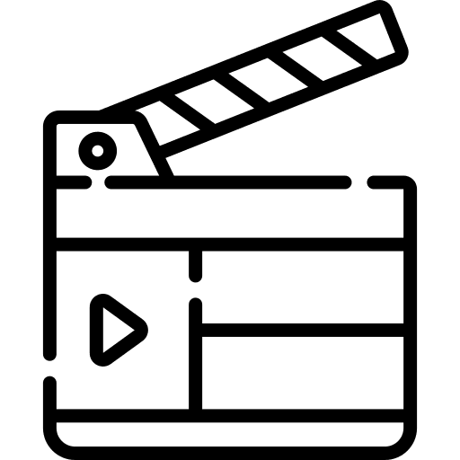 Film clapperboard entertainment cinema movies icon