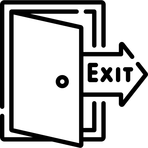 Exit door escape go out exit icon