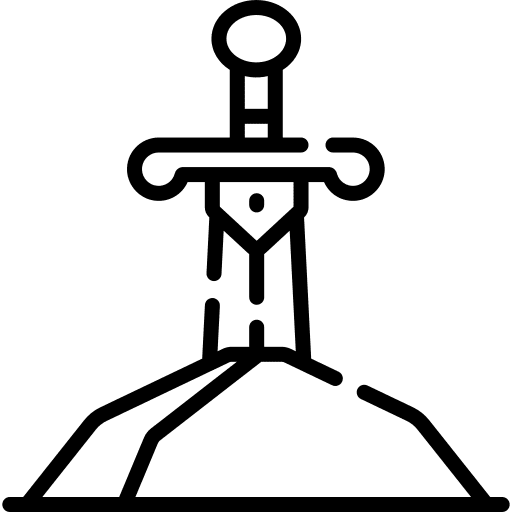 Knight arthur king sword icon