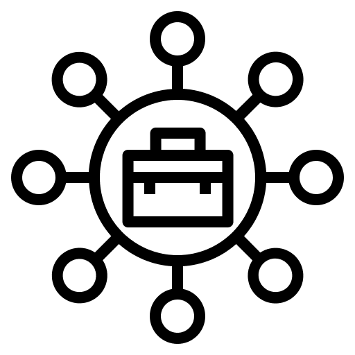 Business professional operative system solution strategy development icon