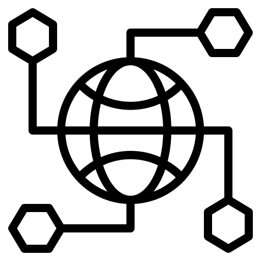Solution networking solution earth grid icon