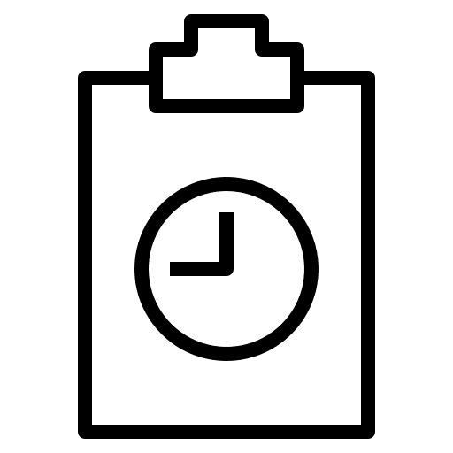 Evaluation clock productivity report icon Evaluation clock productivity report icon