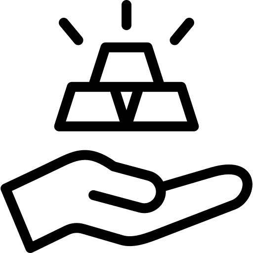 Earning hand treasury saving icon