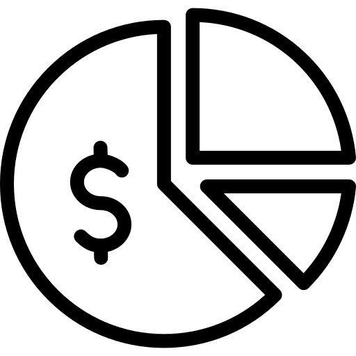 Pie chart analytics money budget icon
