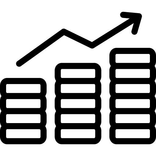 Growth money investment graph icon Growth money investment graph icon