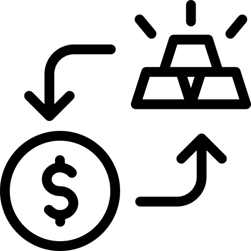 Return on investment business and finance trading gold icon Return on investment business and finance trading gold icon