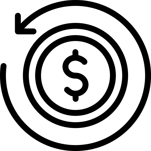 Return on investment capital arrow circular arrow icon Return on investment capital arrow circular arrow icon