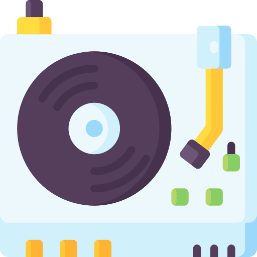 Turntable sound music record music and multimedia icon Turntable sound music record music and multimedia icon