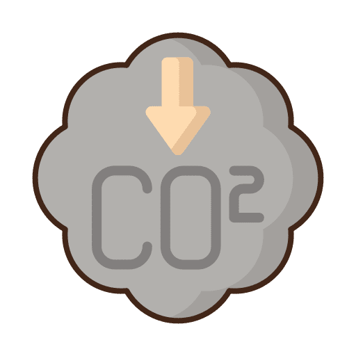 Low emission leaf low saving icon