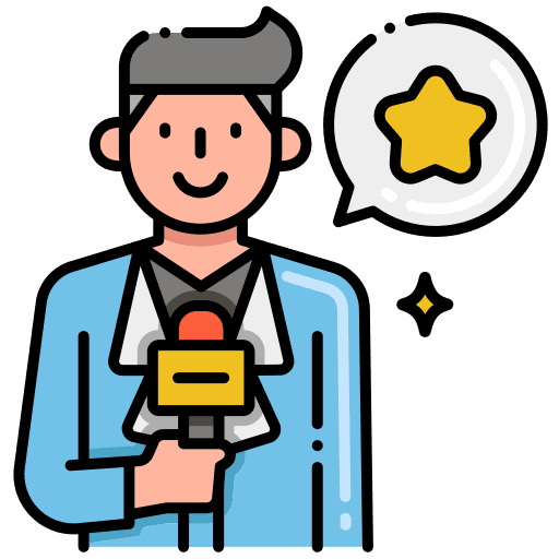 Male journalist news male journalist news report icon