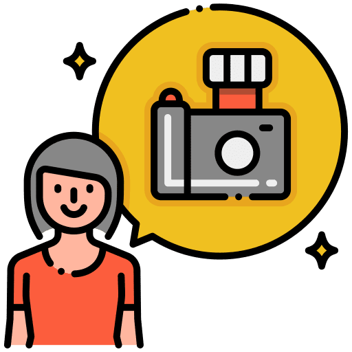 Photographer photo camera girl woman icon