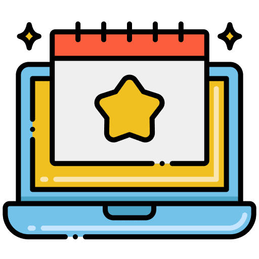 Virtual event booking online online registration event icon