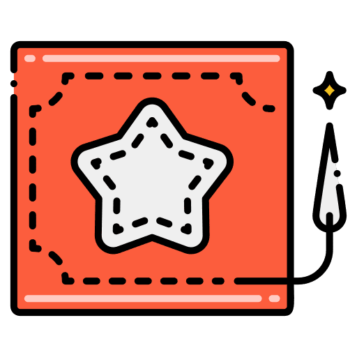 Applique design needle sewing icon