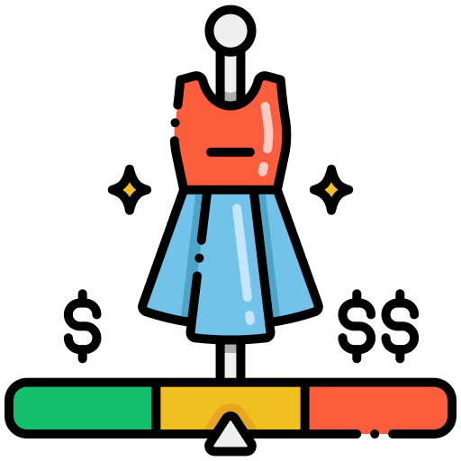 Dress commerce and shopping price garment icon