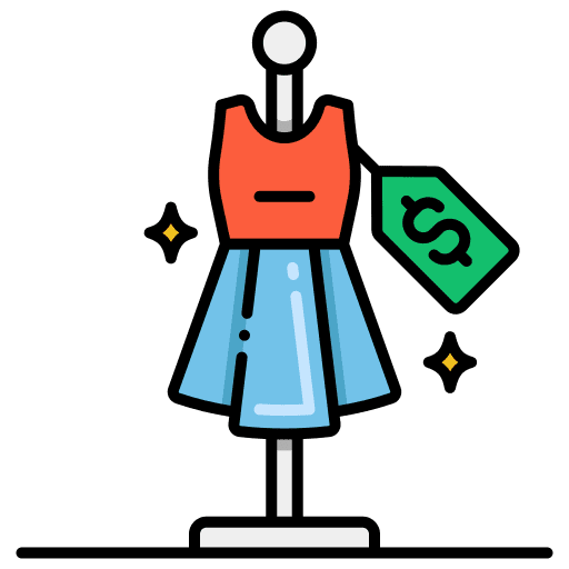 Dress percentage budget money icon