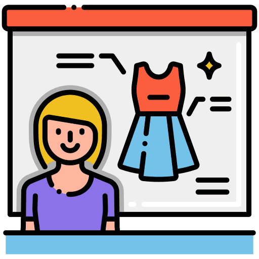 Workshop femenine clothes elegant icon