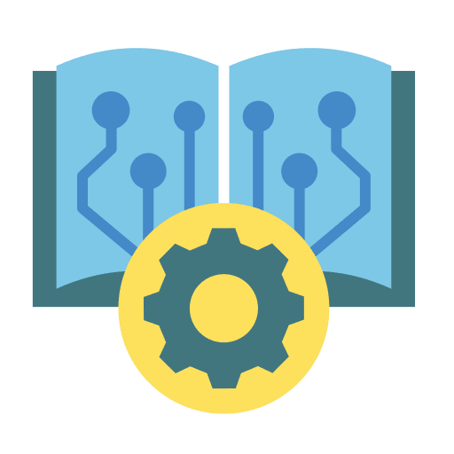 Artificial intelligence book education tech icon Artificial intelligence book education tech icon
