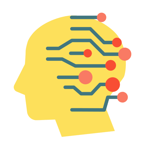 Artificial intelligence chip head brain icon