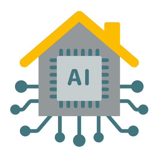 Artificial intelligence domotics electronics technology icon