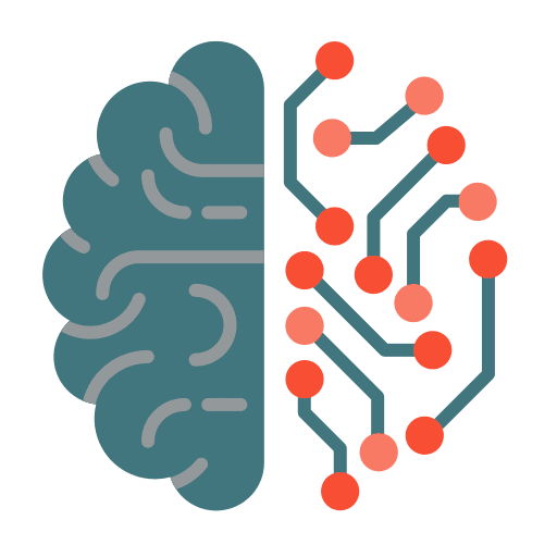 Artificial intelligence futuristic connection automaton icon