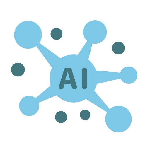 Artificial intelligence machine learning connection network icon Artificial intelligence machine learning connection network icon