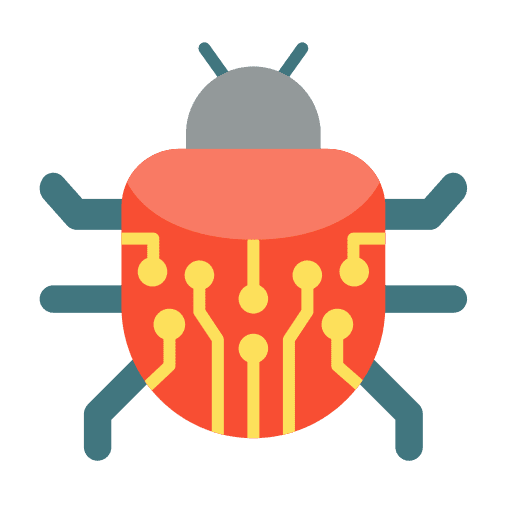 Artificial intelligence robot electronic bug icon