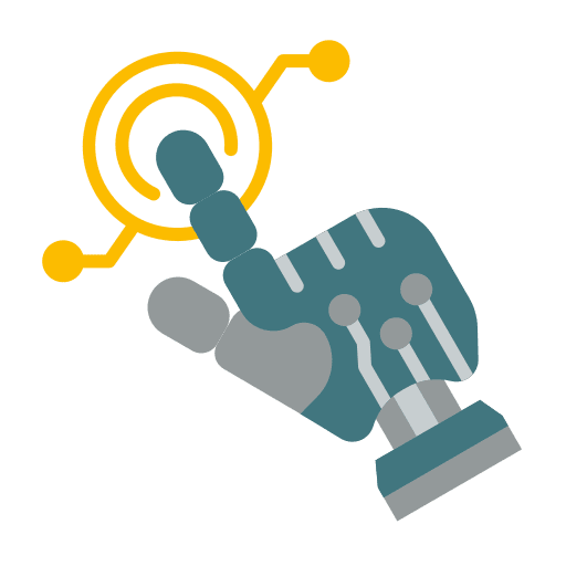 Robot hand bionic technology electronics icon