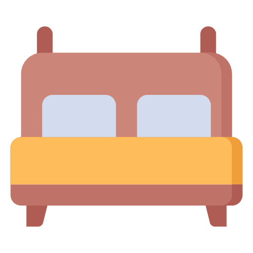Bed double bed room furniture and household icon