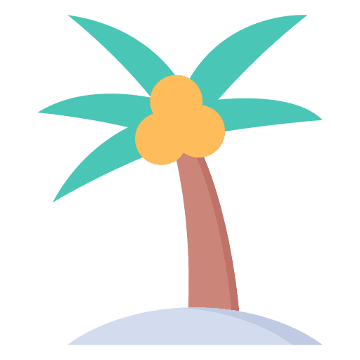 Coconut tree beach summer holidays beach vacation icon