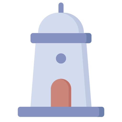 Lighthouse tower buildings architecture and city icon Lighthouse tower buildings architecture and city icon