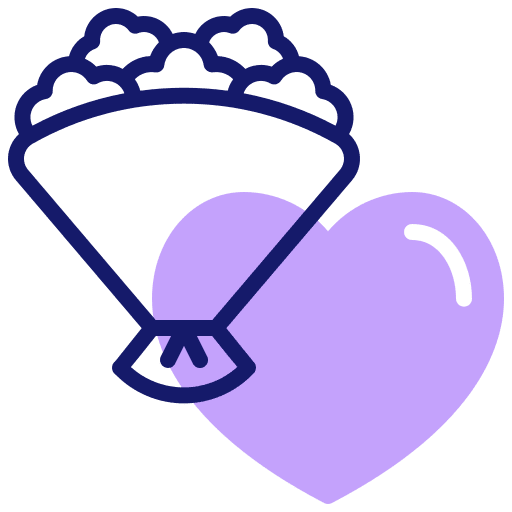 Bouquet flower wedding love and romance icon