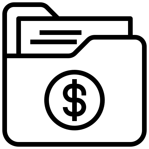 Folder currency coin dollar icon