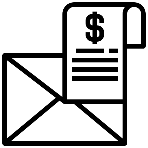 Bill billing receipt validating ticket icon