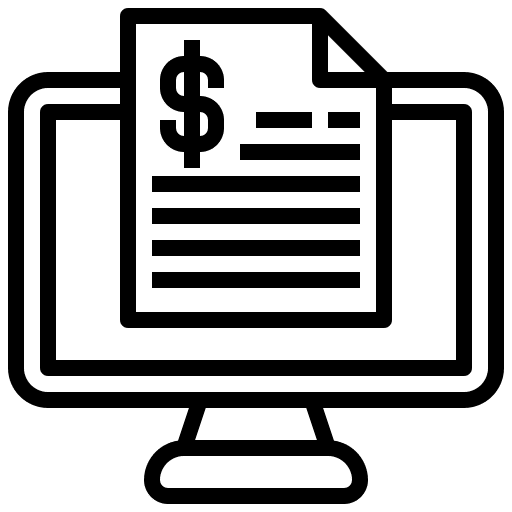 Computer business and finance business bill icon